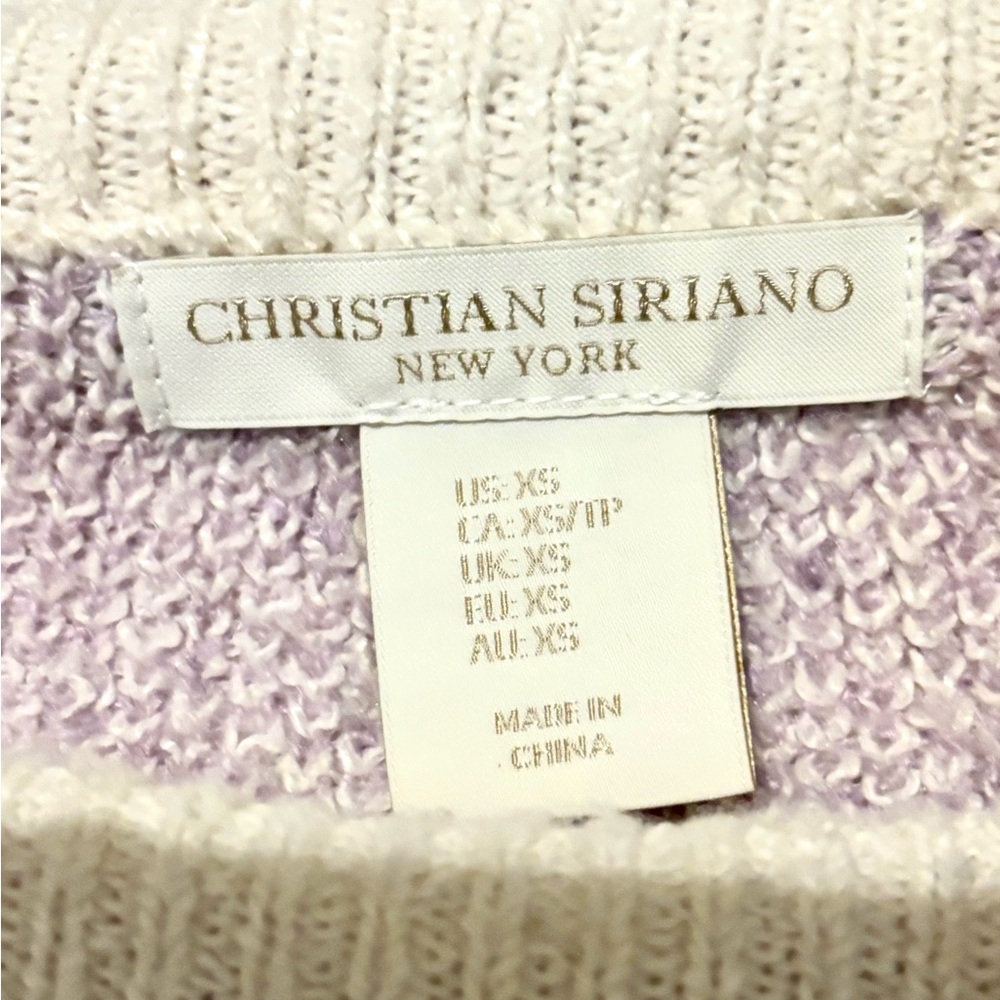 Christian Siriano New York Snowflake Turtleneck Sweater Cream & Lilac Sz XS/S - Picture 5 of 8